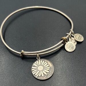 Alex and Ani Daisy "Daughter" Because I Love You Charm Bangle Bracelet